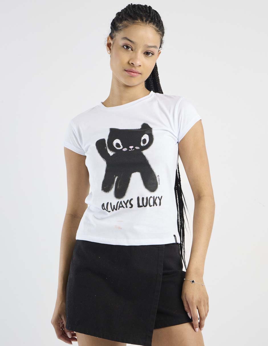 Playera manga corta cuello redondo para mujer 1