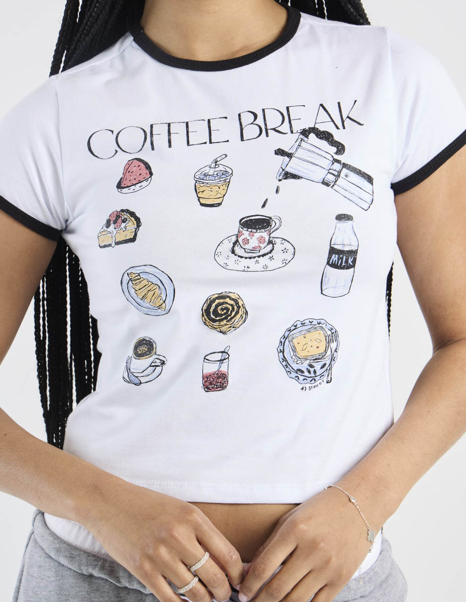 Playera manga corta 47St cuello redondo para mujer