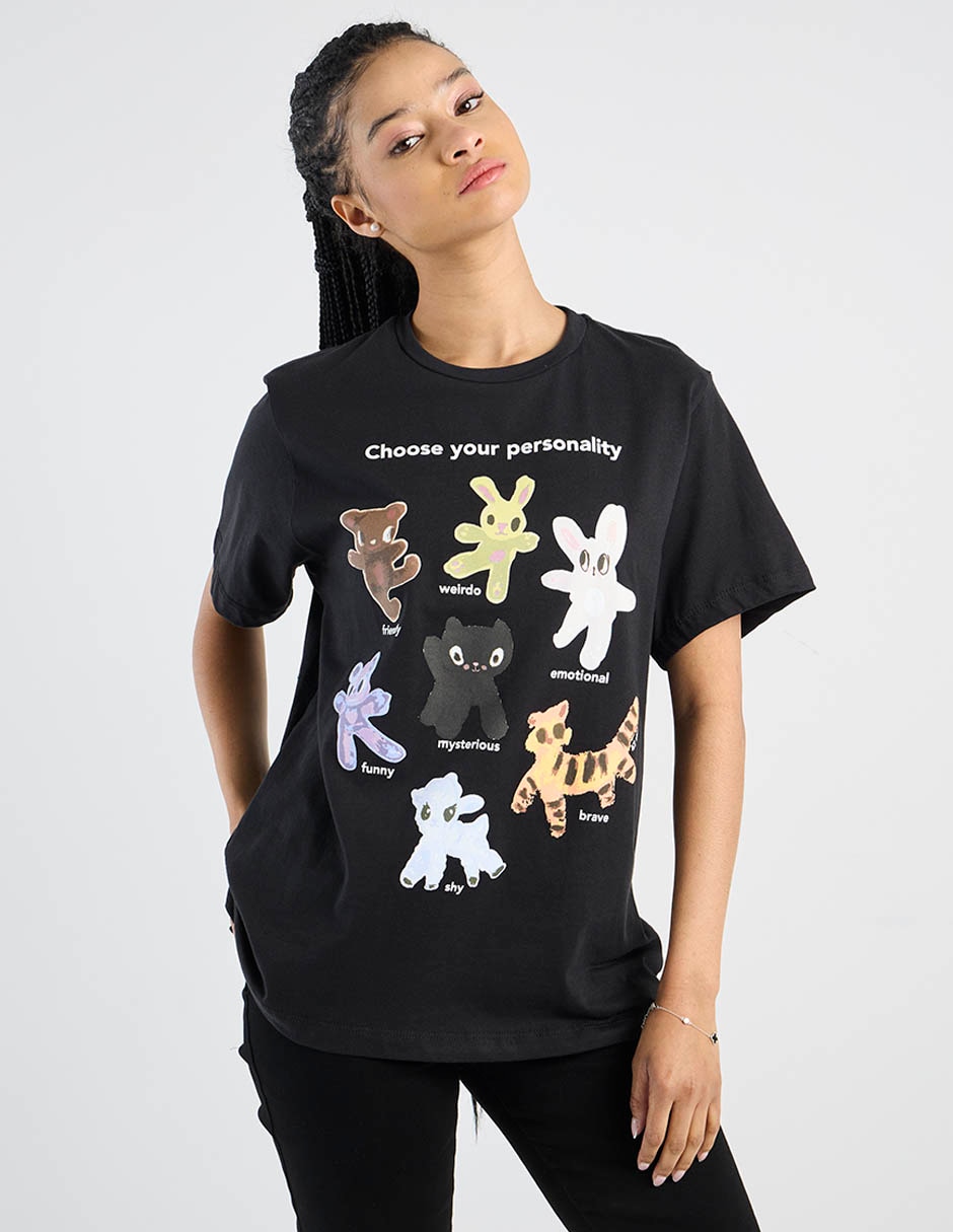 Playera manga corta cuello redondo para mujer Playera manga corta cuello redondo para mujer
