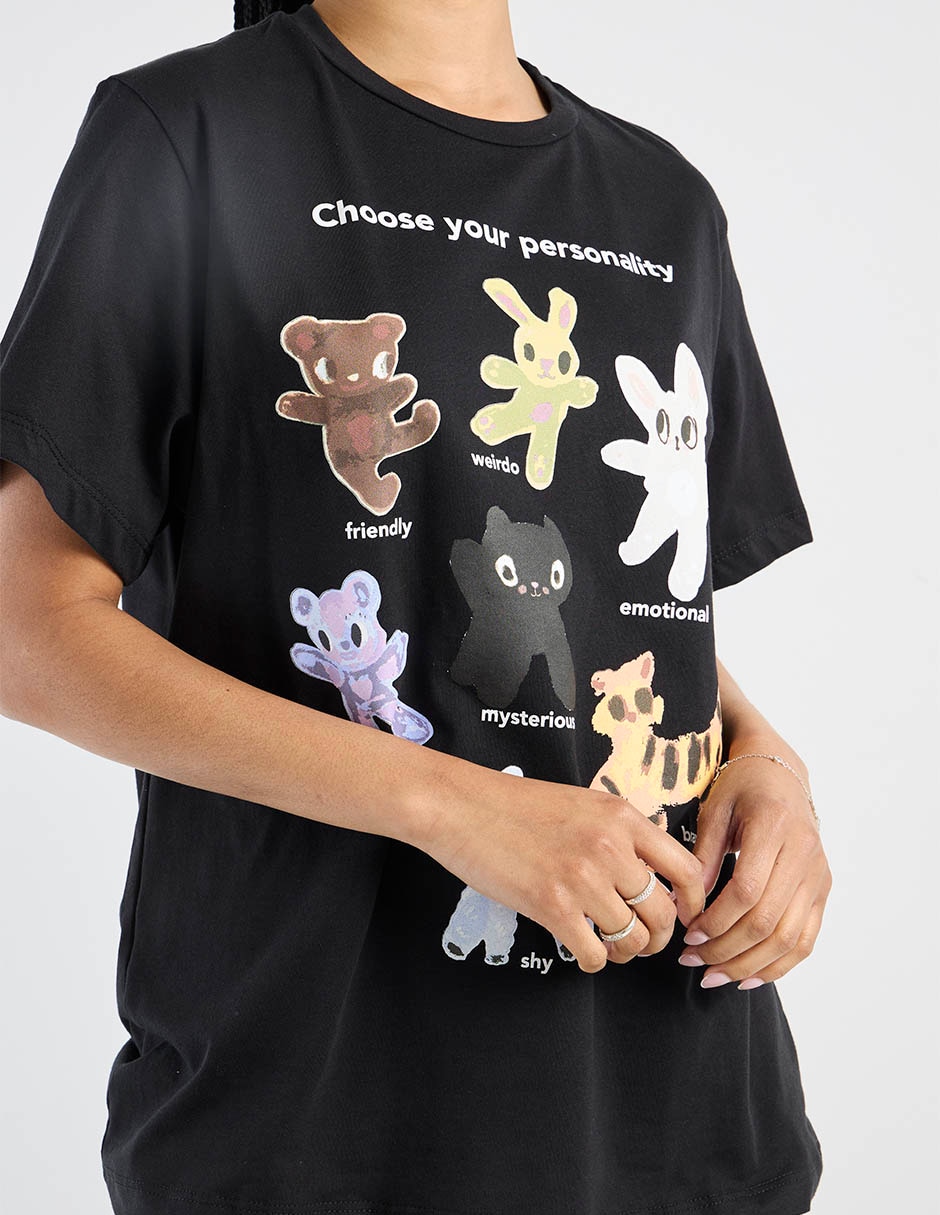 Playera manga corta 47St cuello redondo para mujer