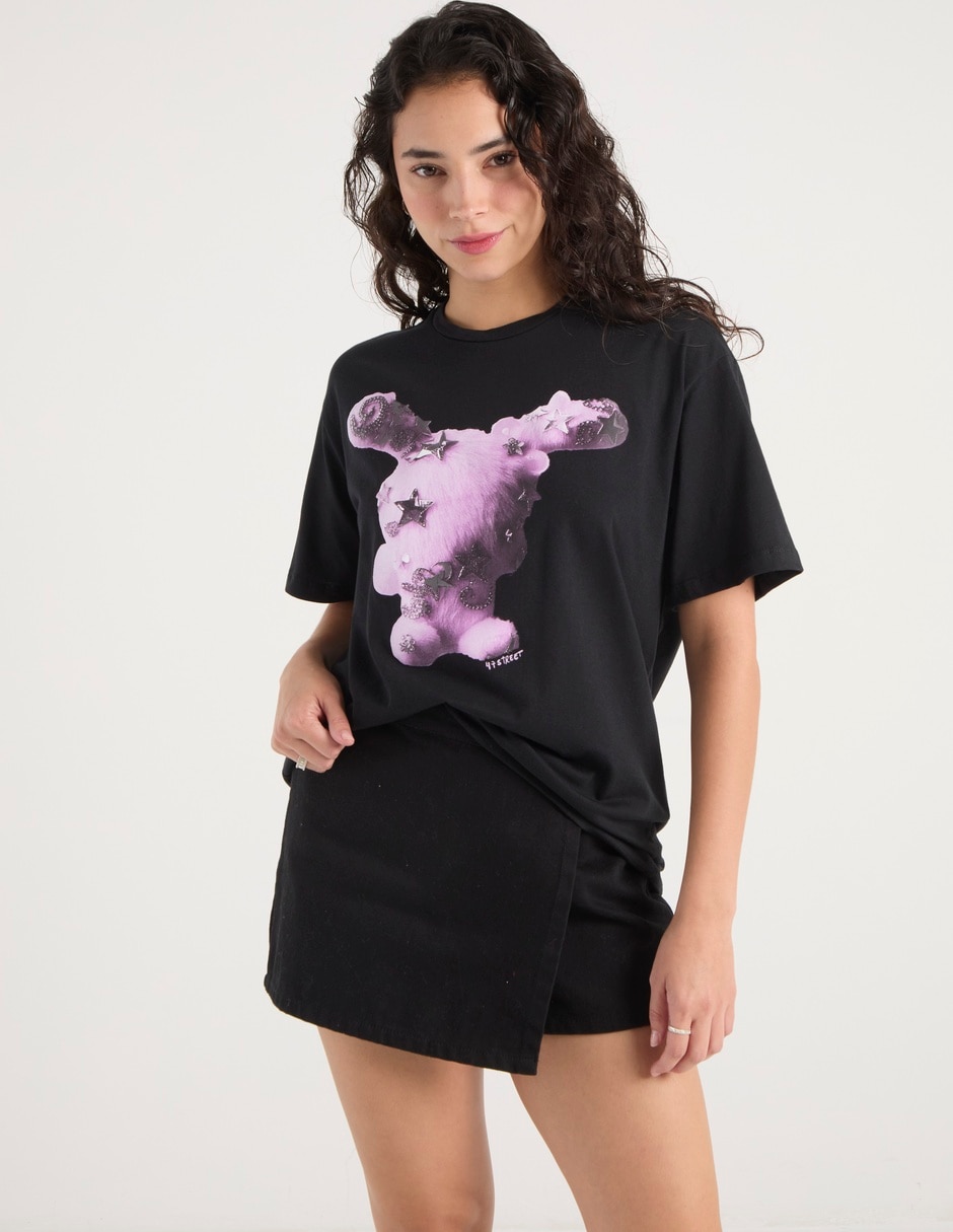 Playera manga corta 47St cuello redondo para mujer