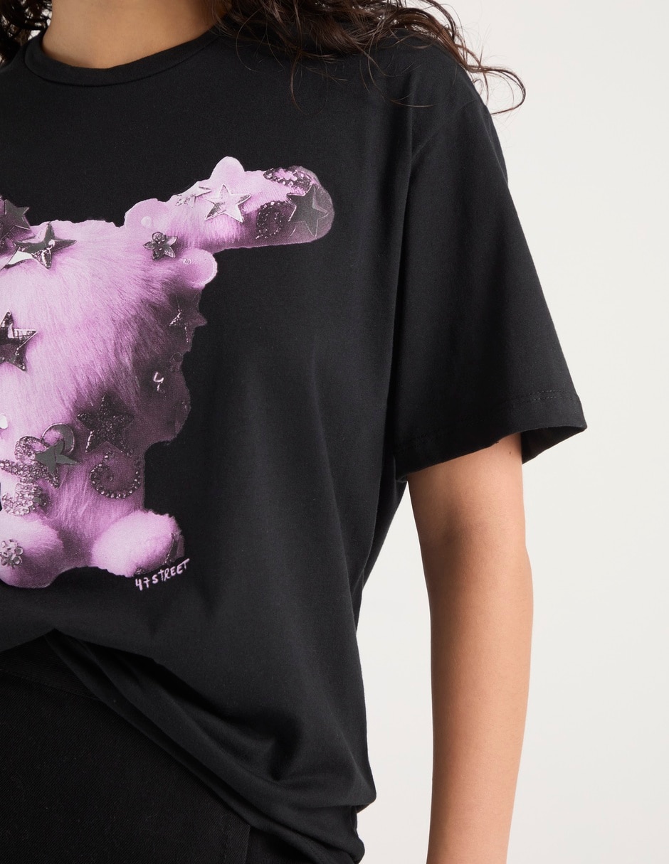 Playera manga corta 47St cuello redondo para mujer
