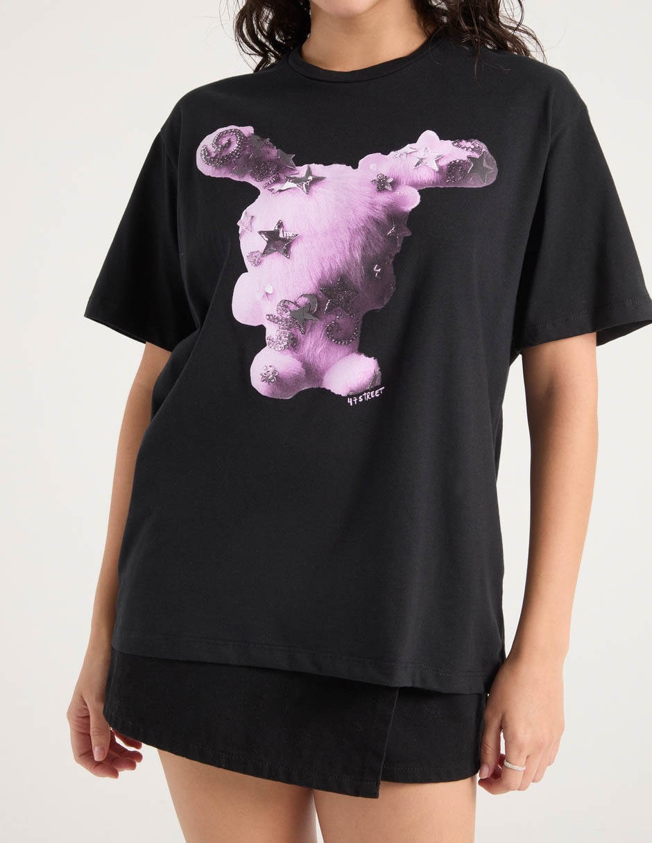 Playera manga corta 47St cuello redondo para mujer