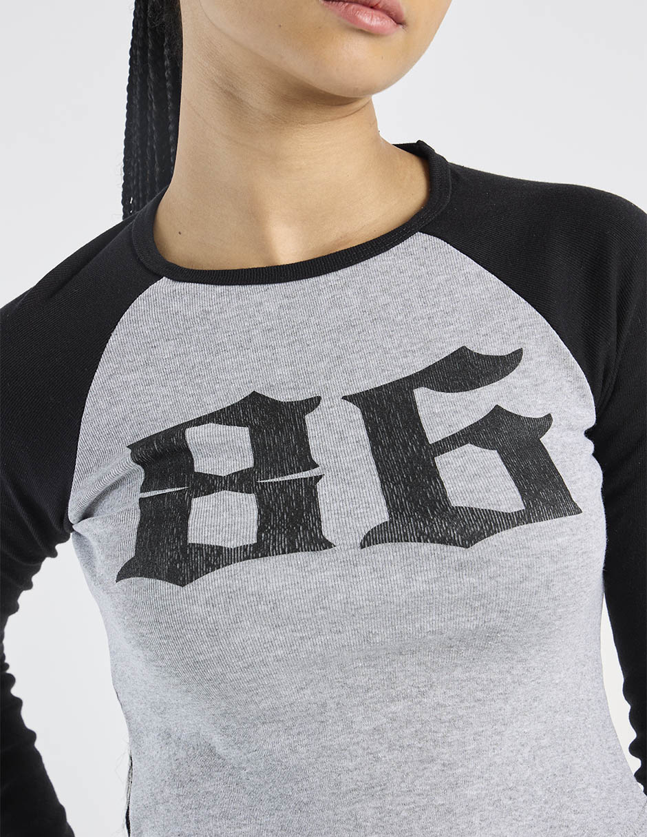 Playera manga larga 47St cuello redondo para mujer