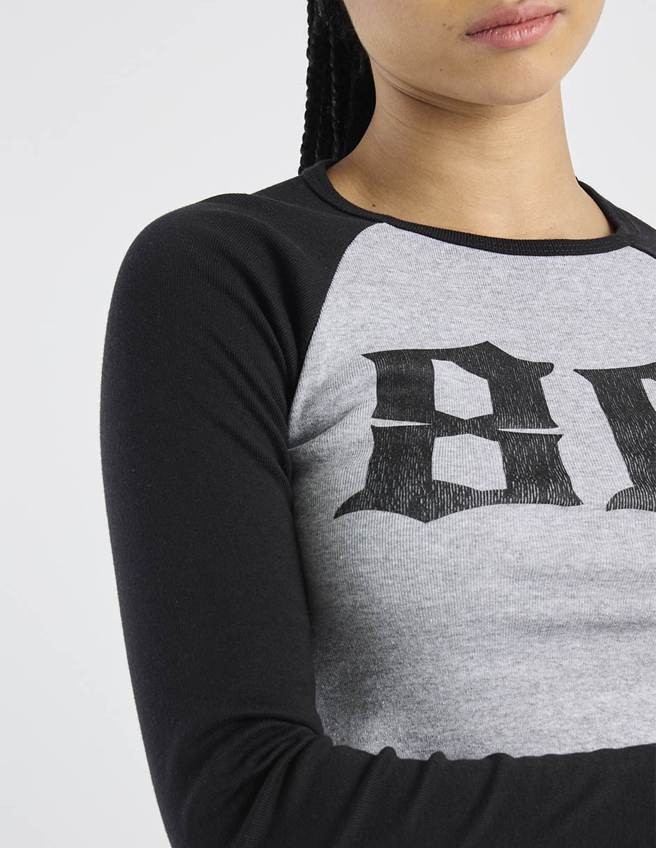Playera manga larga 47St cuello redondo para mujer
