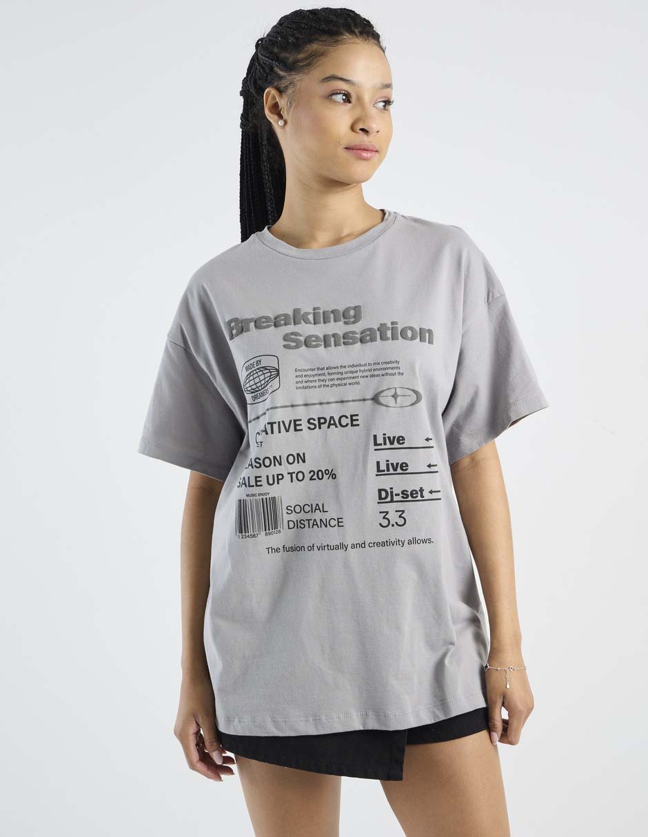Playera manga corta 47St cuello redondo para mujer