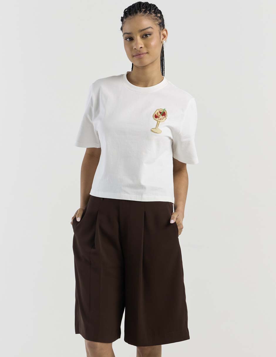 Playera manga corta cuello redondo para mujer Playera manga corta cuello redondo para mujer