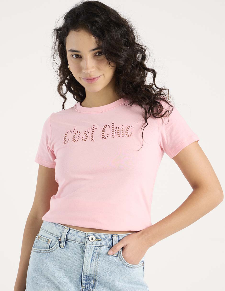 Playera manga corta cuello redondo mujer 6