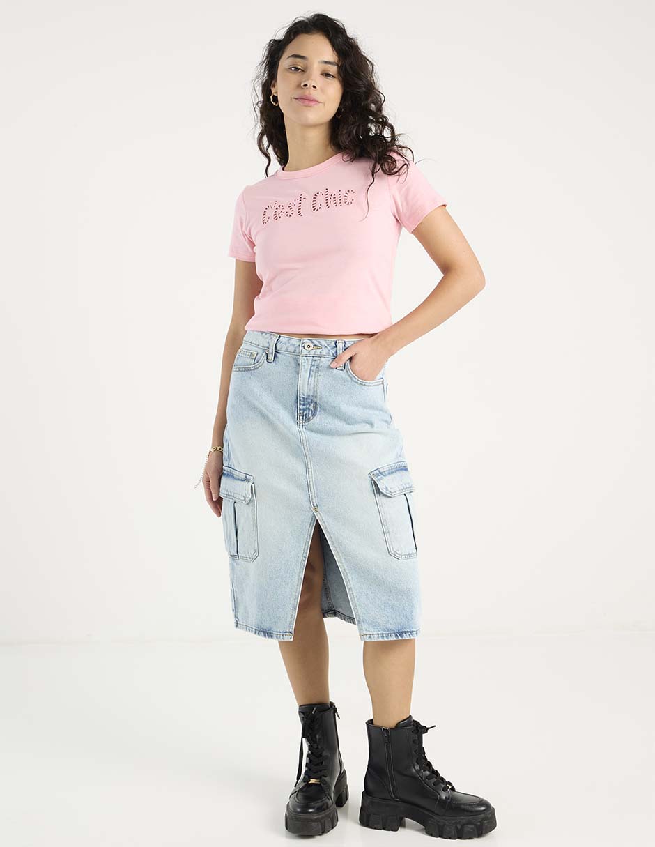 Playera manga corta cuello redondo mujer 5
