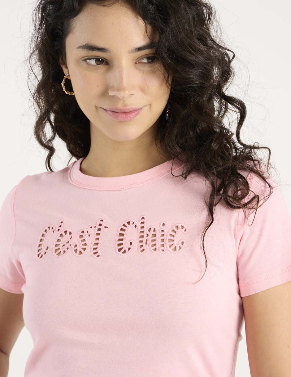 Playera manga corta cuello redondo mujer 4