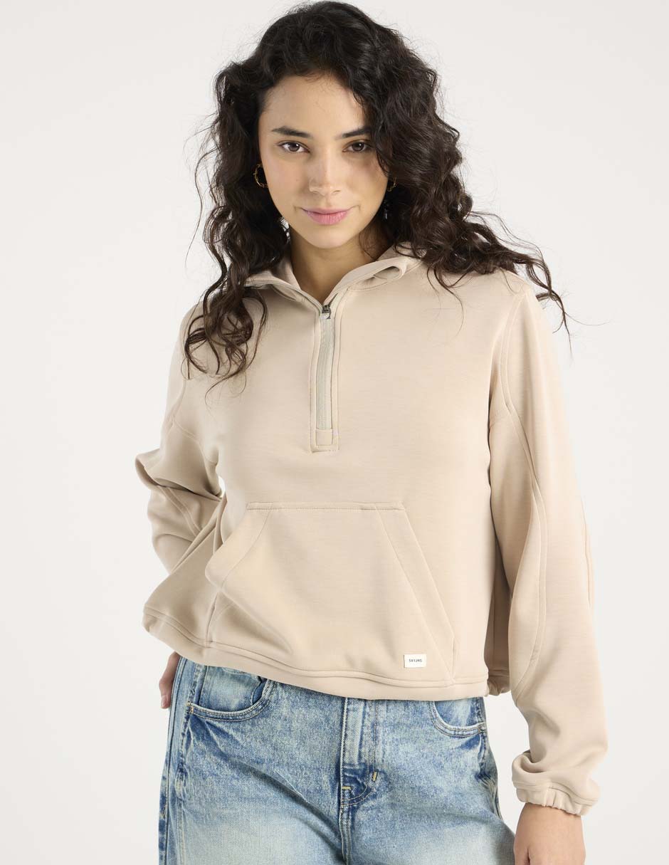 Sudadera con capucha y bolsa para mujer 8