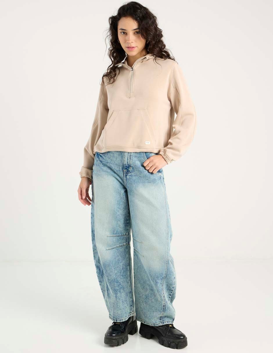Jeans relaxed barrel para mujer 1