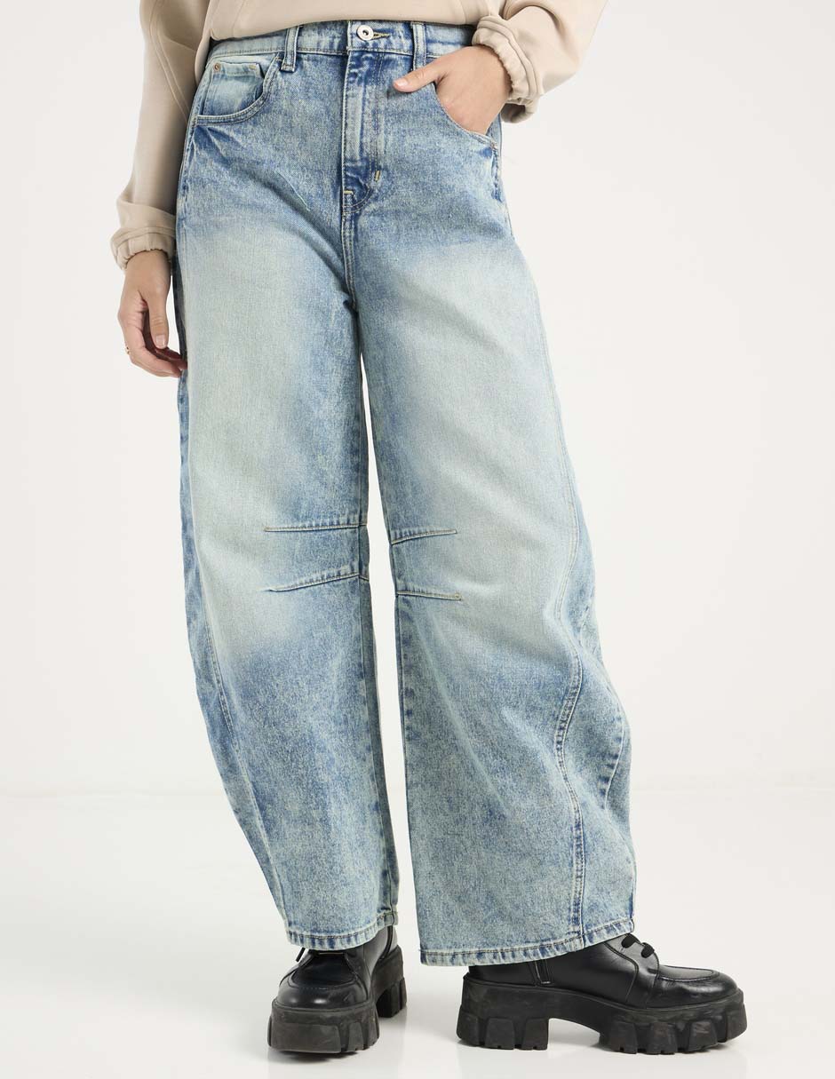 Jeans relaxed barrel para mujer 7