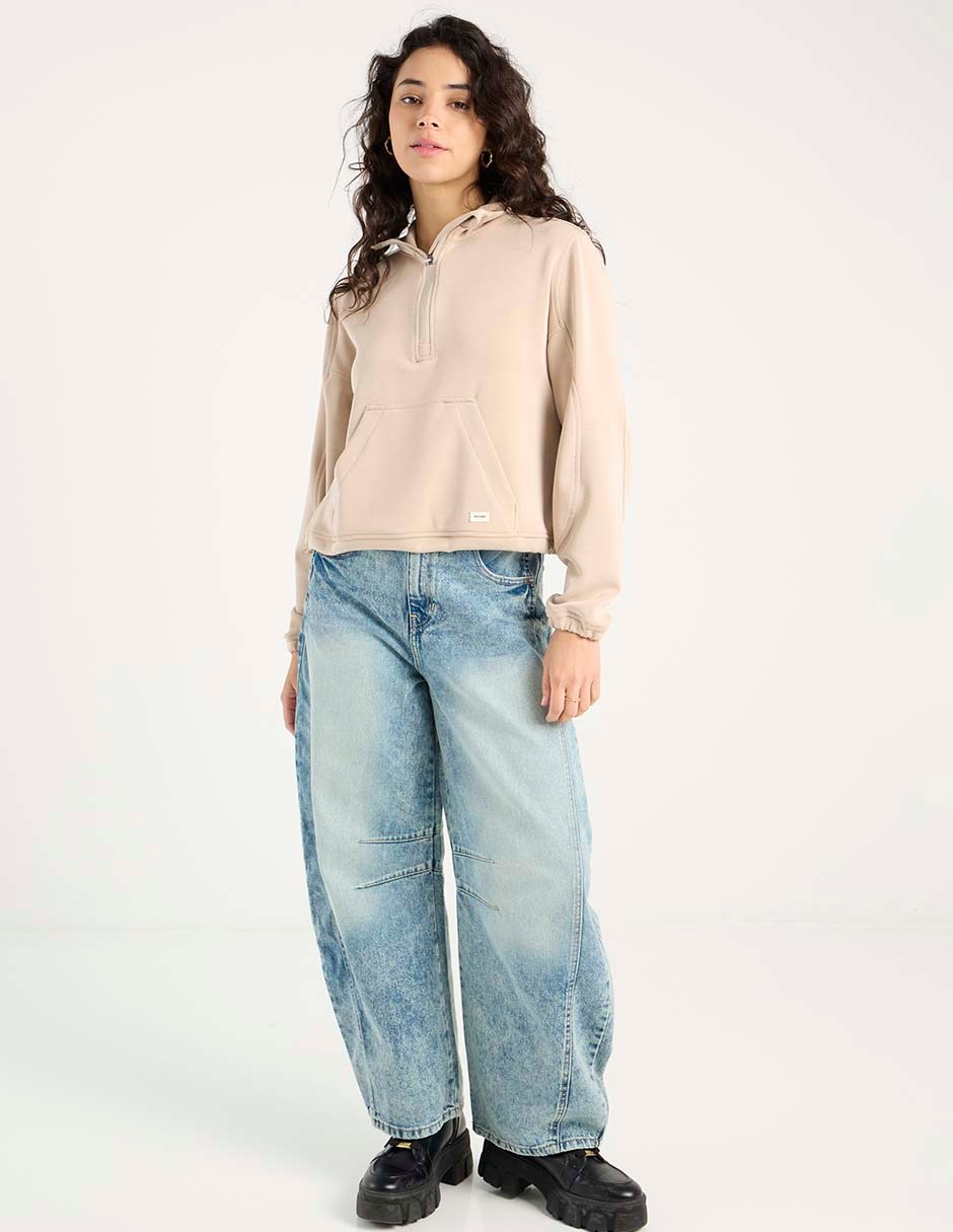 Jeans relaxed barrel para mujer 8