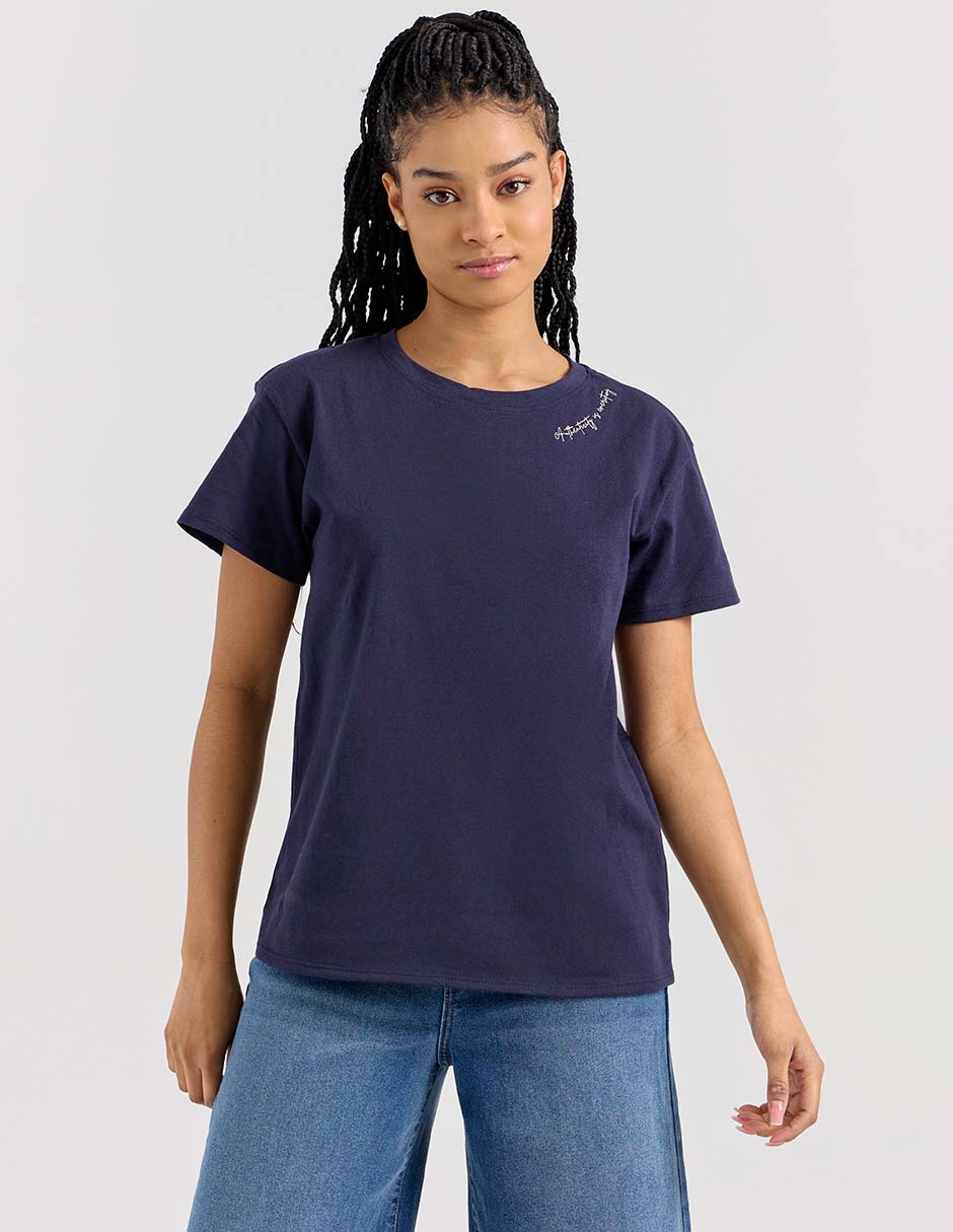 Playera manga corta cuello redondo mujer