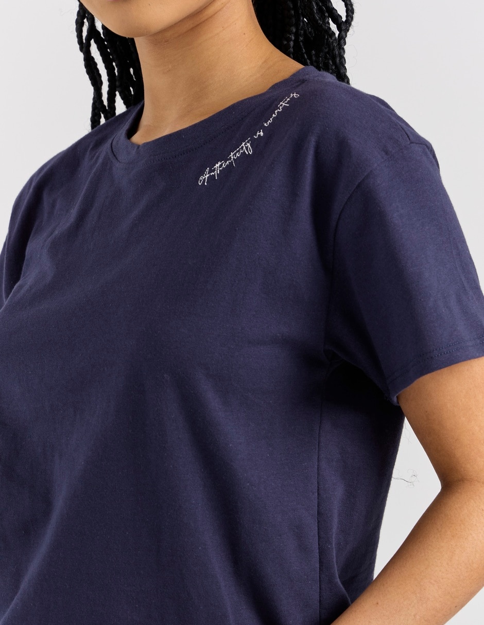 Playera manga corta cuello redondo mujer