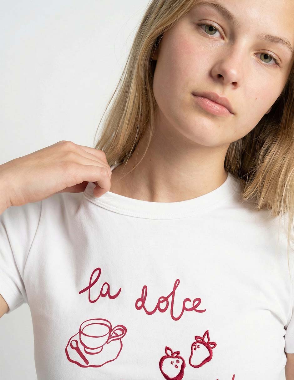 Playera manga corta cuello redondo para mujer 4