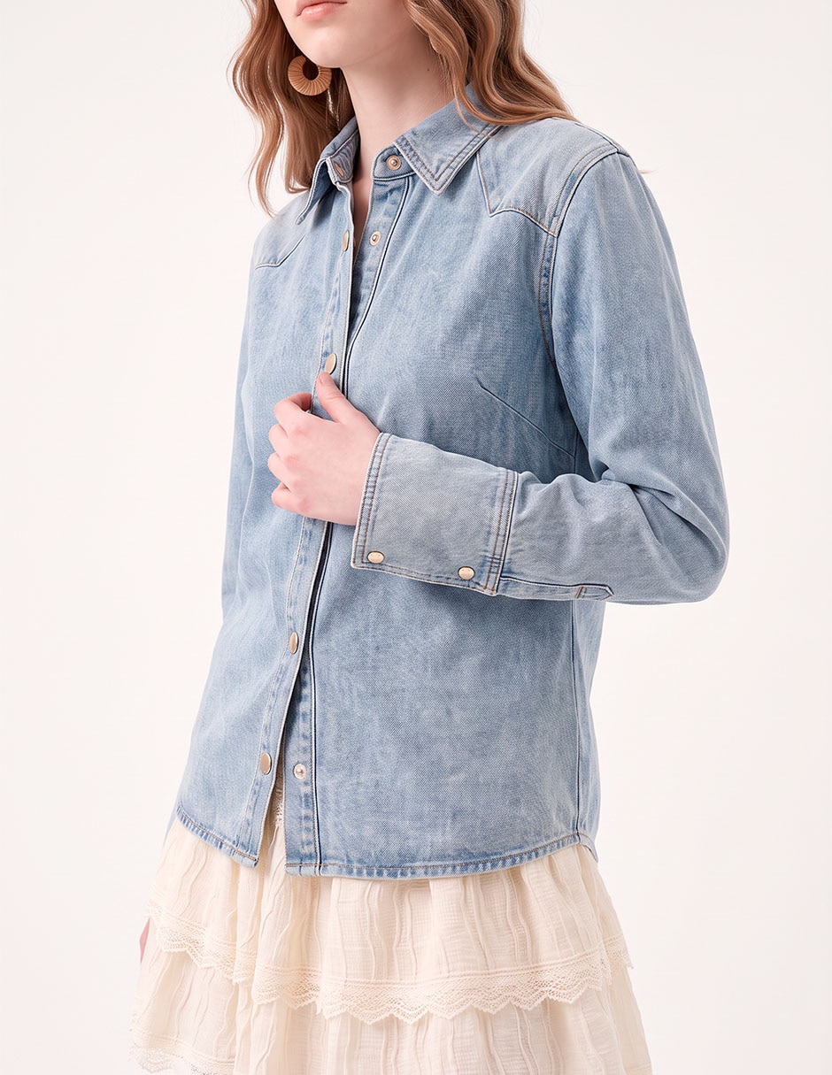 Blusa camisera manga larga para mujer 2
