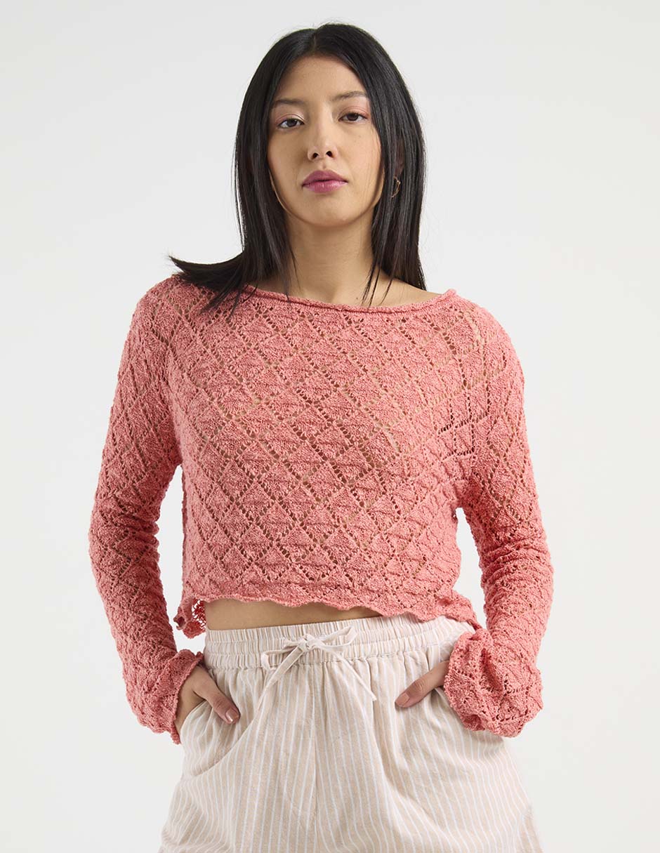 Suéter cuello redondo para mujer 6