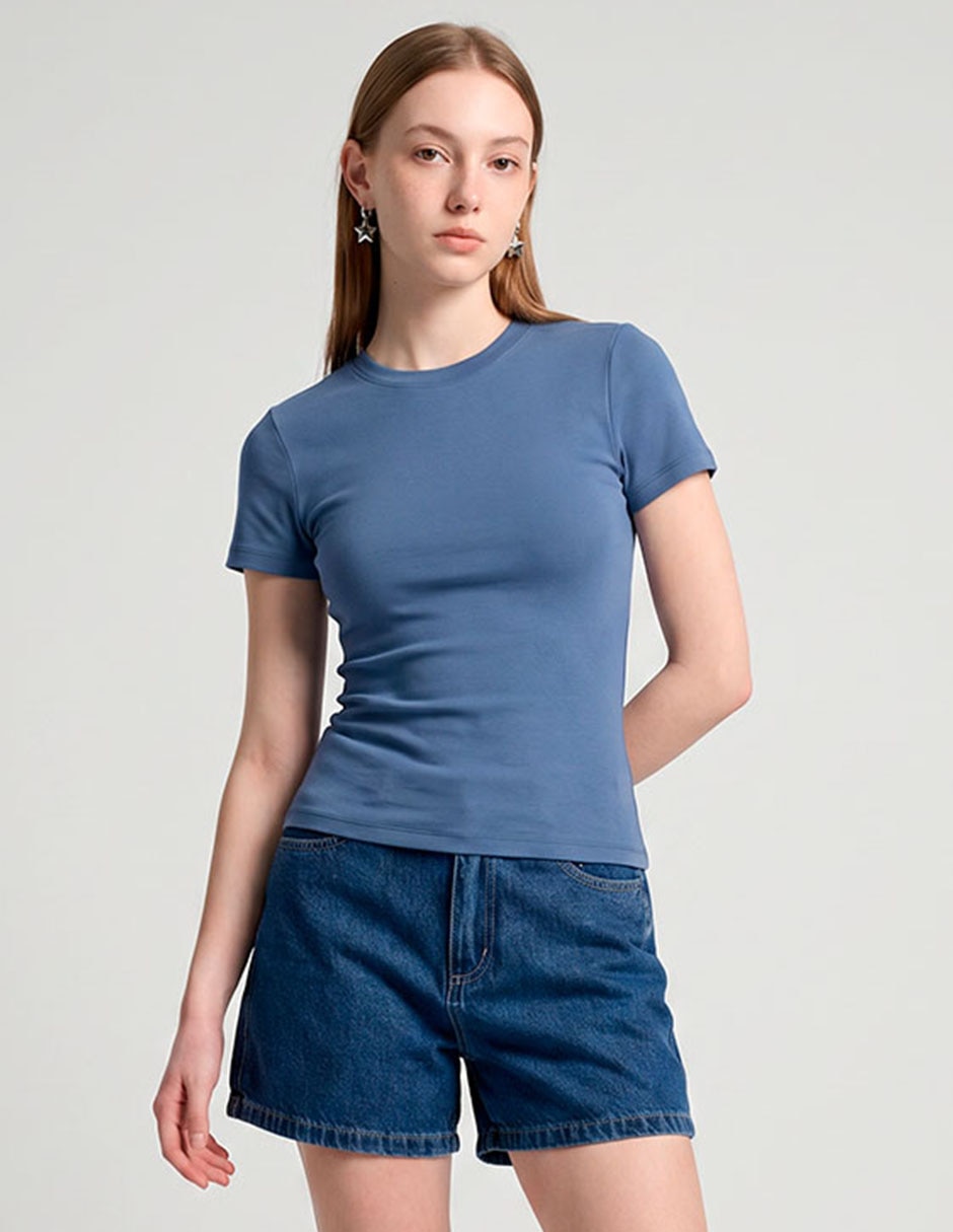 Playera manga corta cuello redondo mujer Playera manga corta cuello redondo mujer