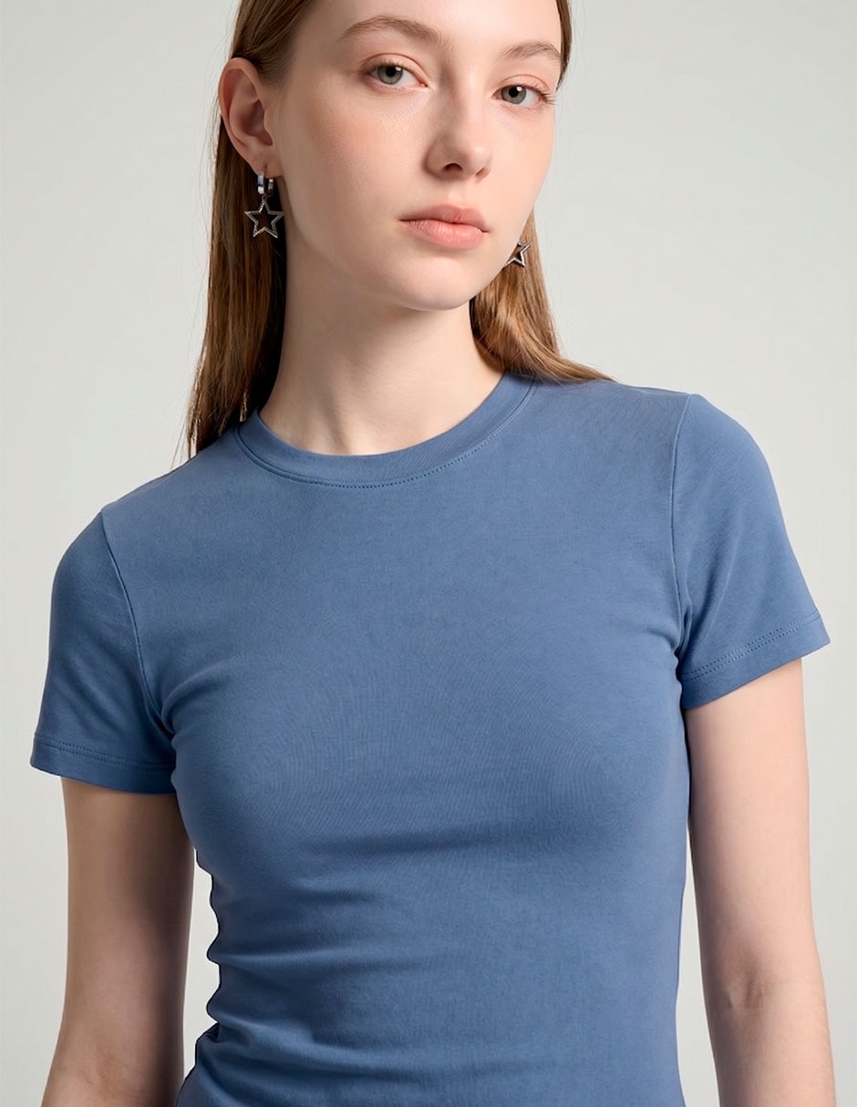 Playera manga corta cuello redondo mujer 4
