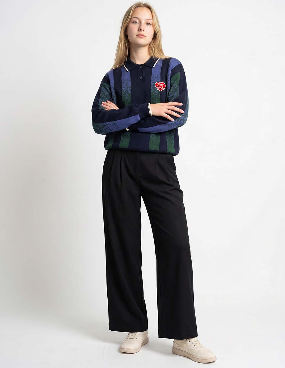 Suéter cuello polo para mujer