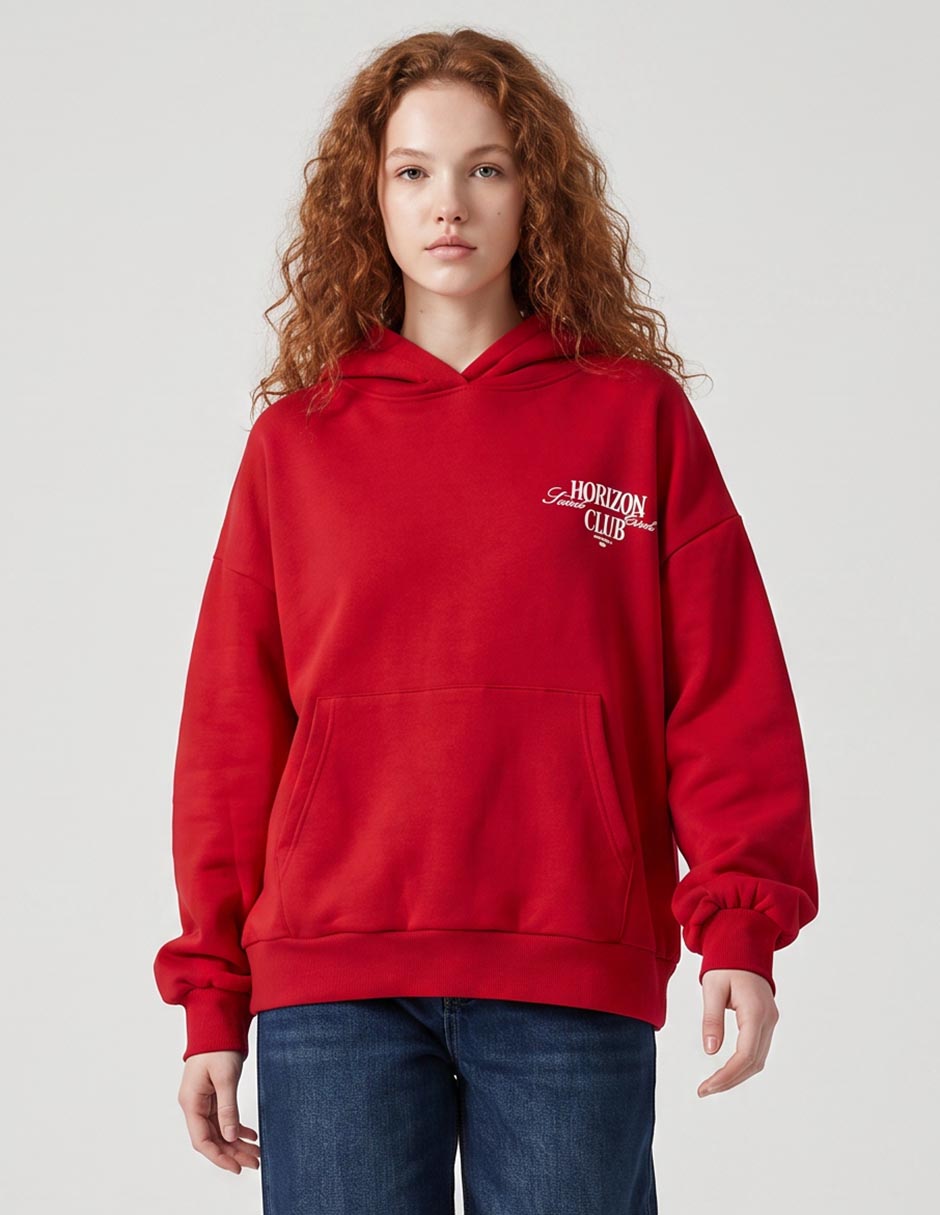 Sudadera con capucha y bolsa para mujer