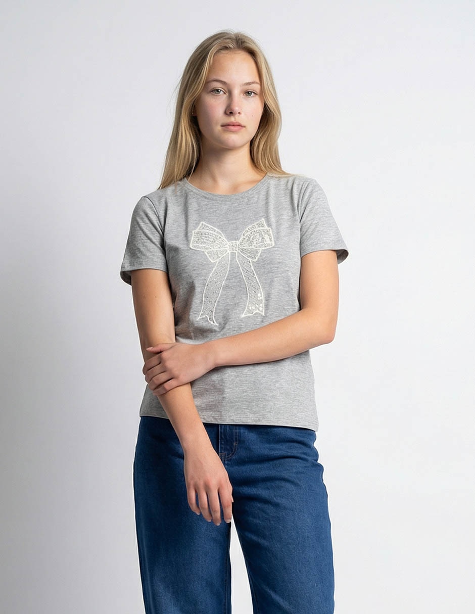 Playera manga corta playera cuello redondo para mujer