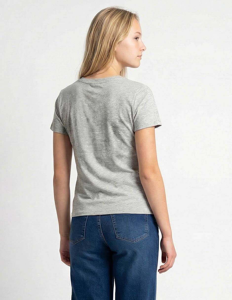 Playera manga corta playera cuello redondo para mujer 2