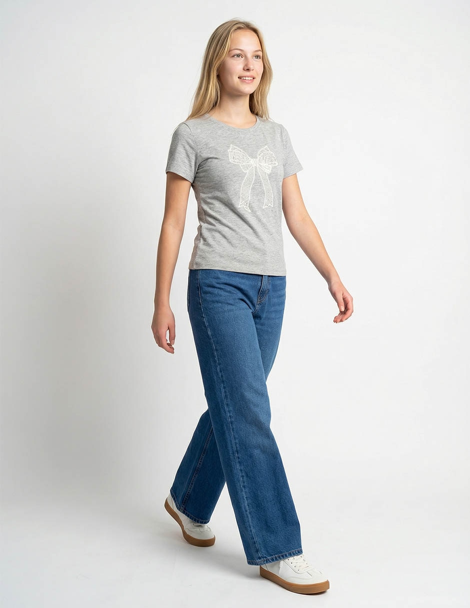 Playera manga corta playera cuello redondo para mujer 3