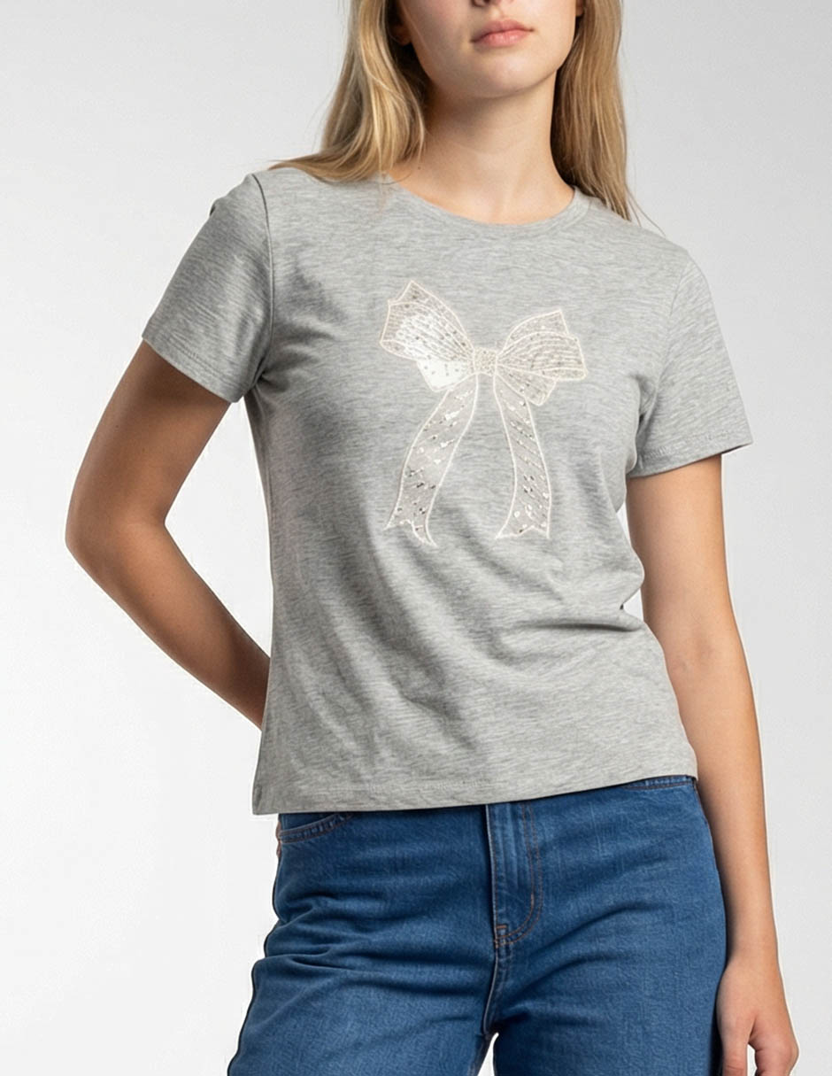 Playera manga corta playera cuello redondo para mujer 4