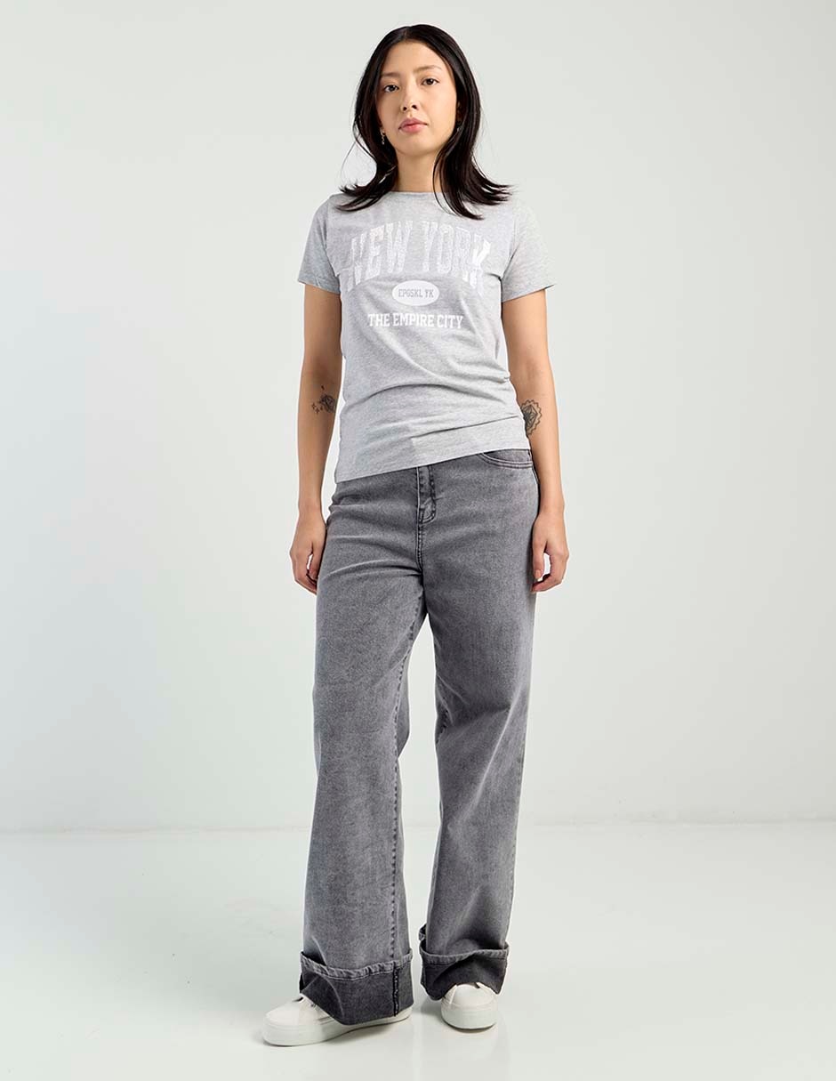 Playera manga corta cuello redondo para mujer 2