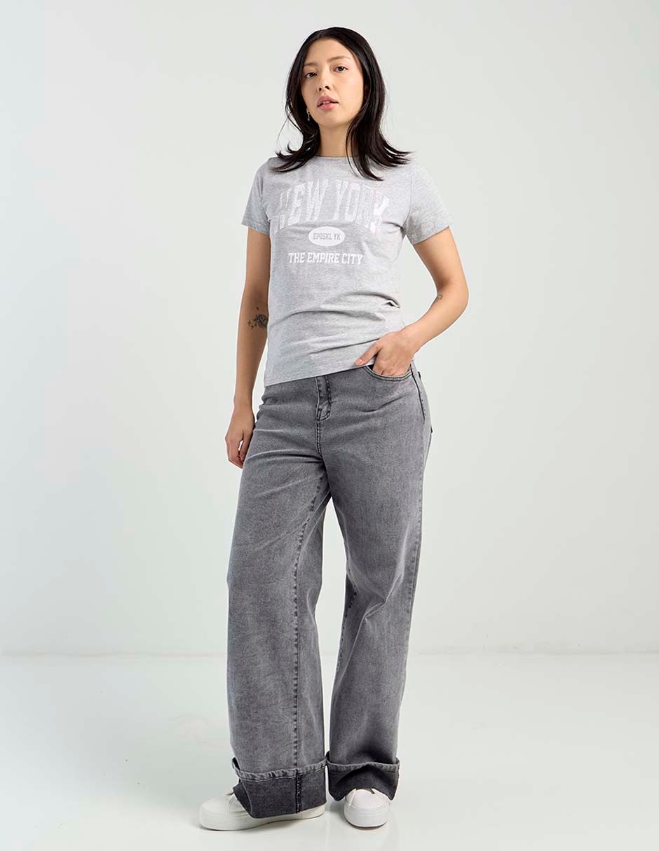 Playera manga corta cuello redondo para mujer 3