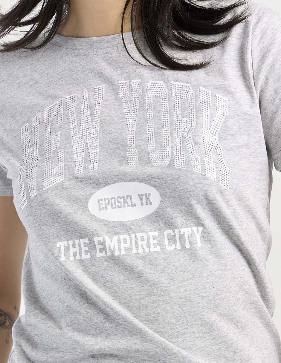 Playera manga corta cuello redondo para mujer 4