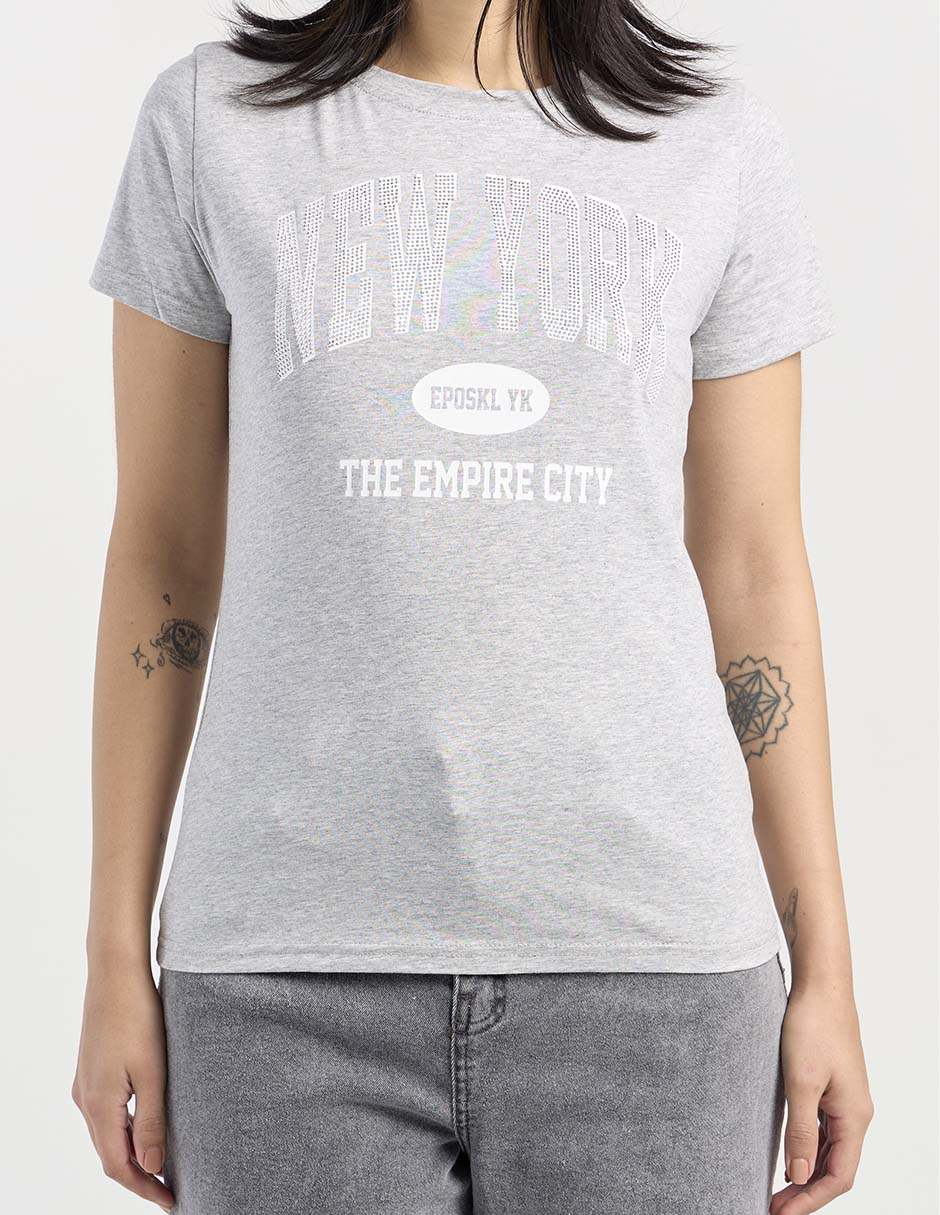 Playera manga corta cuello redondo para mujer 5