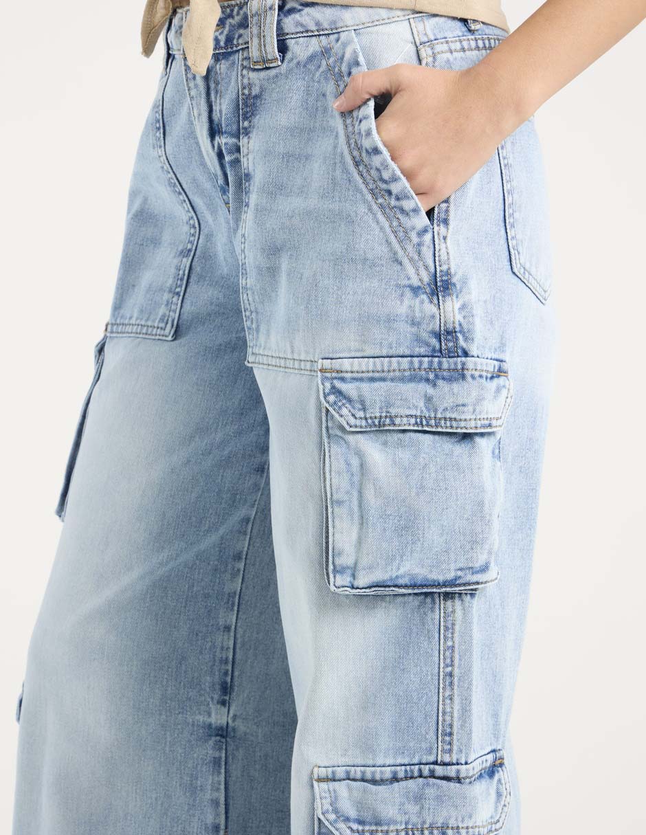 Jeans cargo baggy para mujer