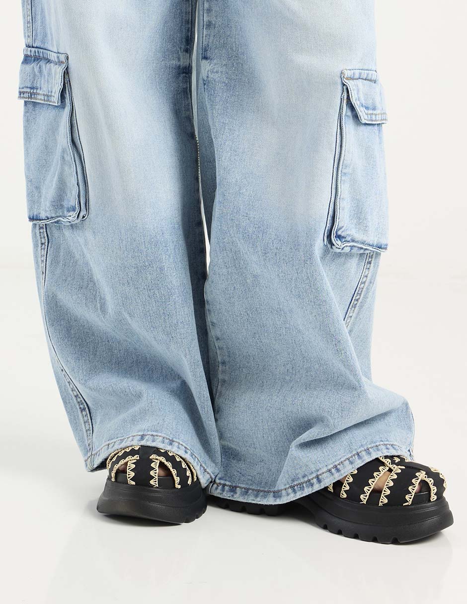 Jeans cargo baggy para mujer