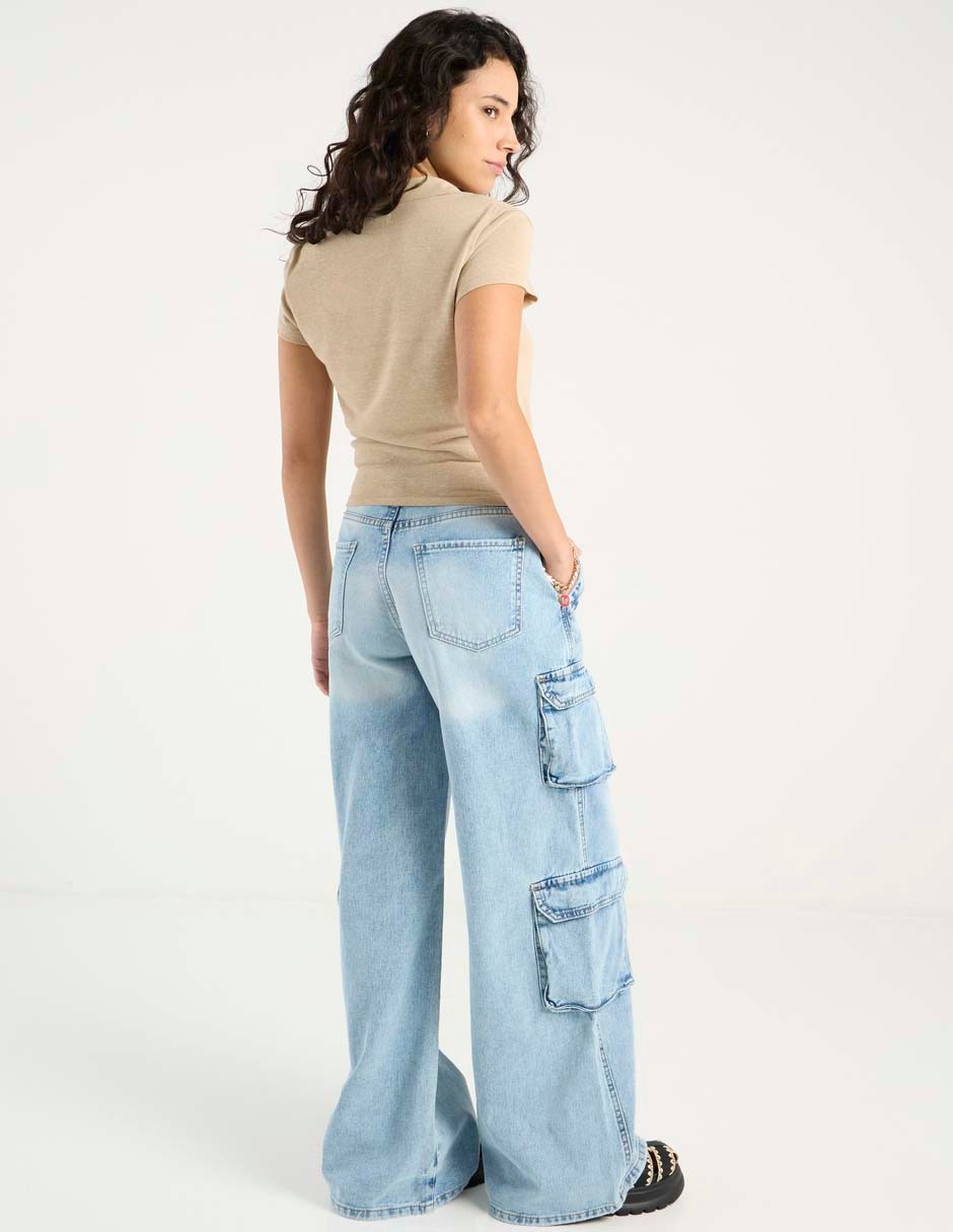 Jeans cargo baggy para mujer 6