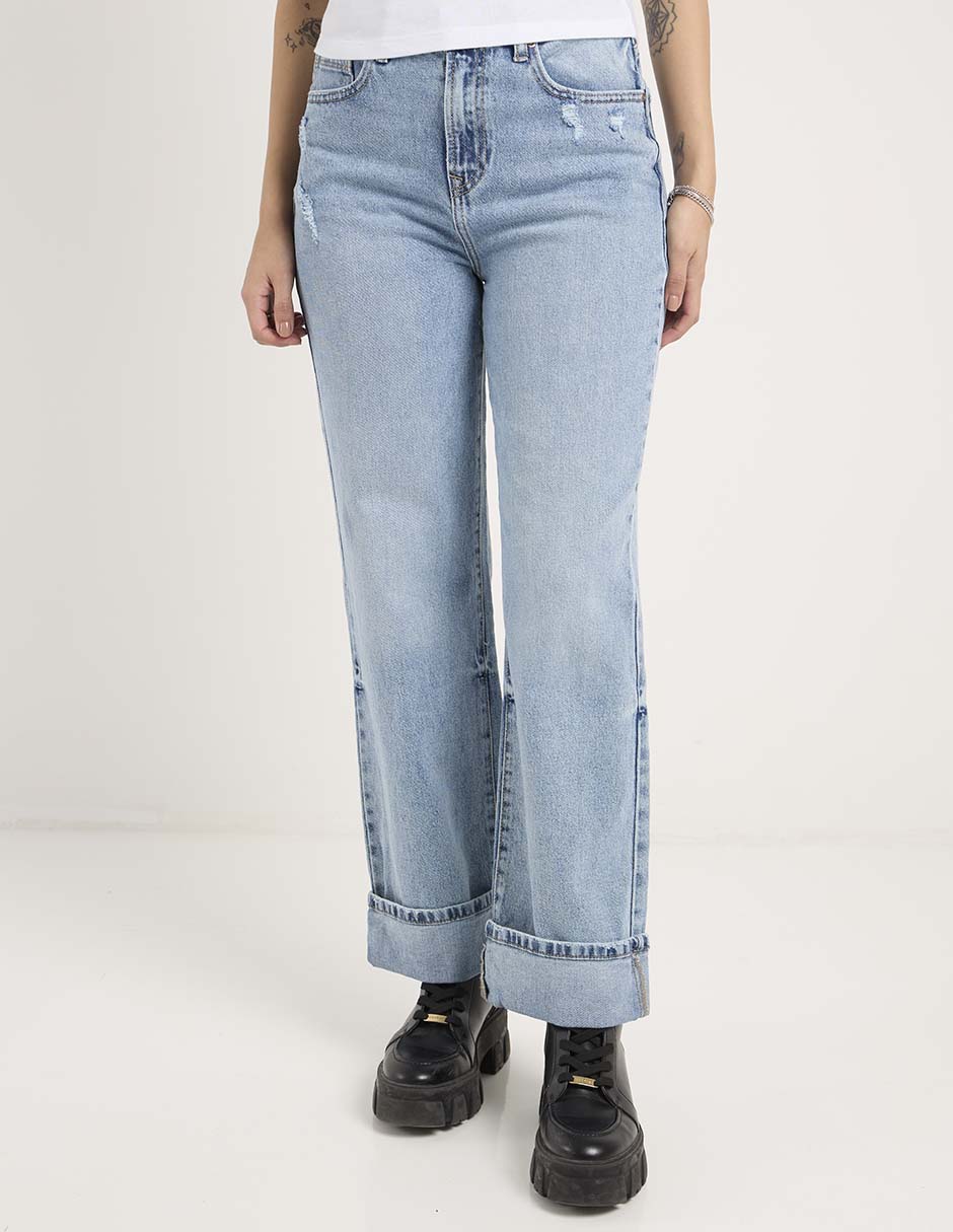 Jeans relaxed straight para mujer 1
