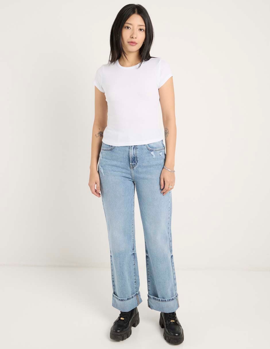 Jeans relaxed straight para mujer 6