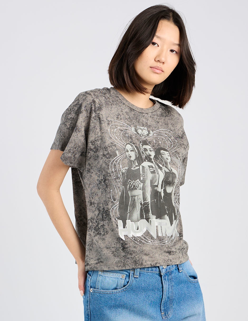 Playera manga corta cuello redondo para mujer 1