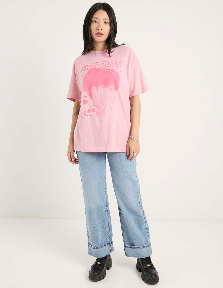 Playera manga corta Saja Boys cuello redondo para mujer