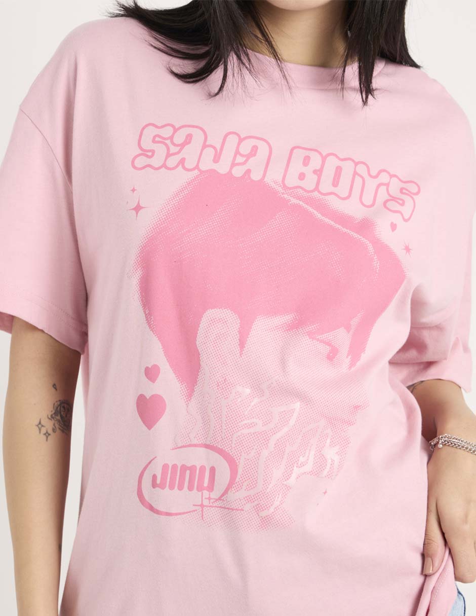 Playera manga corta Saja Boys cuello redondo para mujer