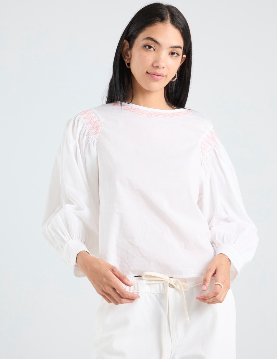 Blusa manga corta para mujer