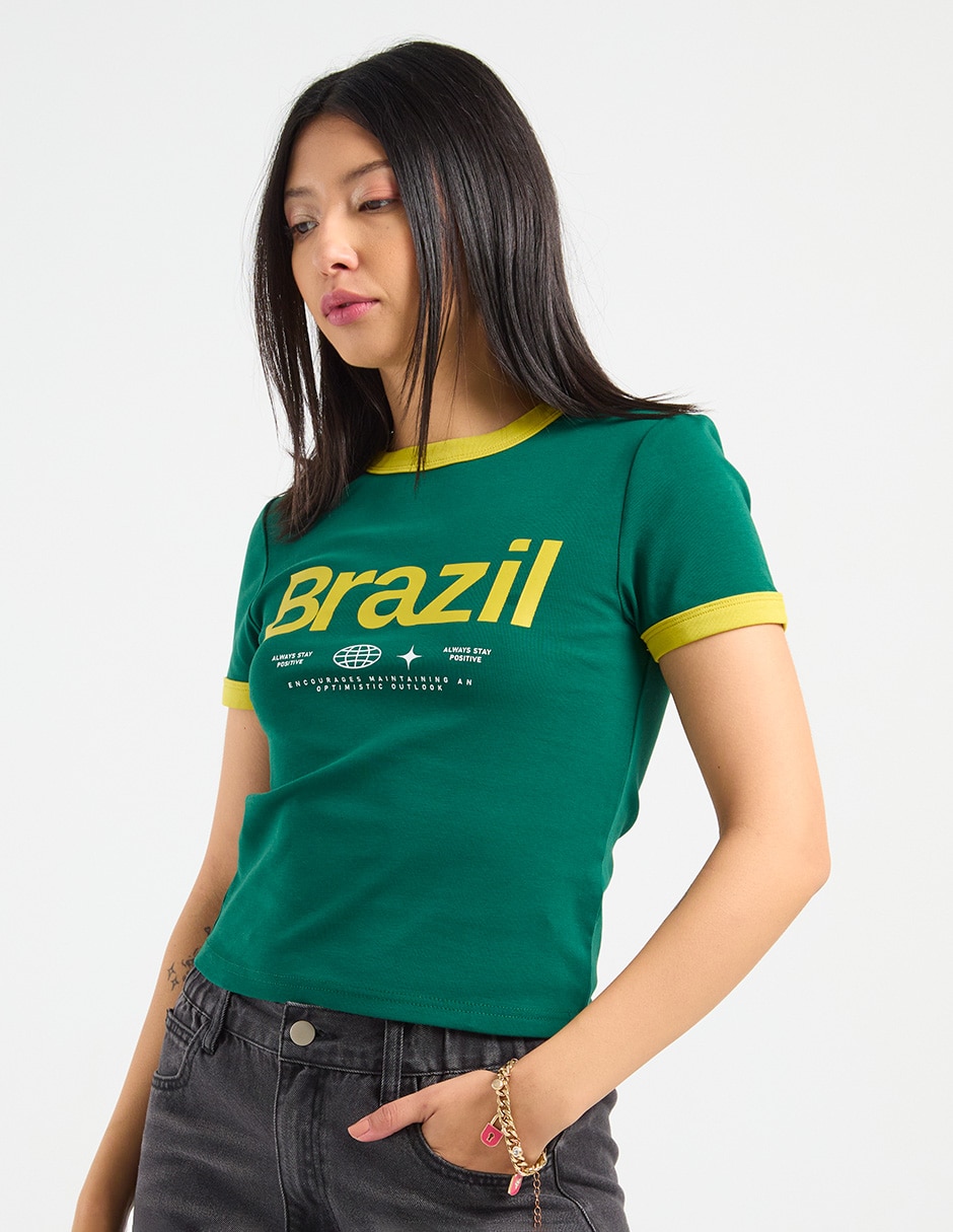 Playera manga corta That's It cuello redondo para mujer