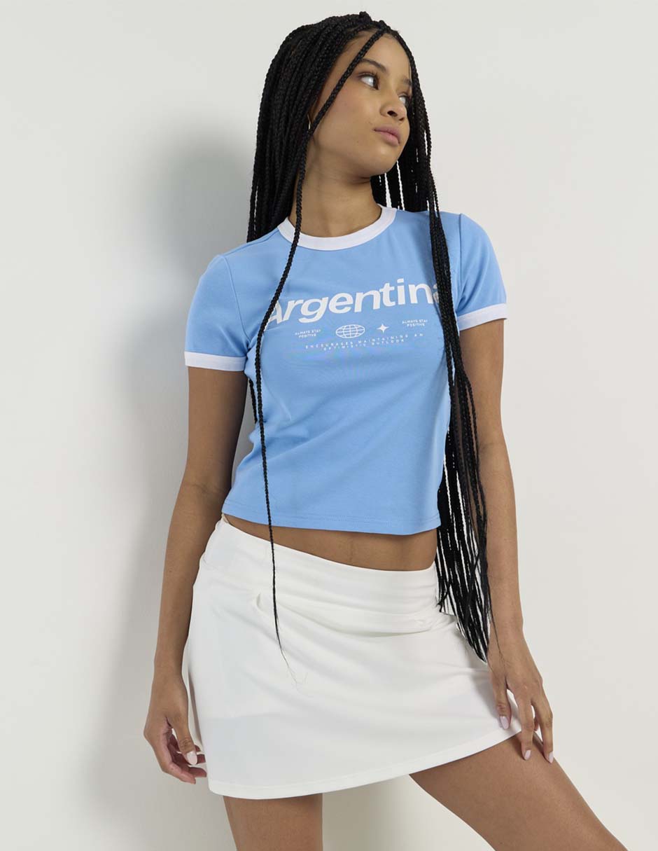 Playera manga corta cuello redondo para mujer 2
