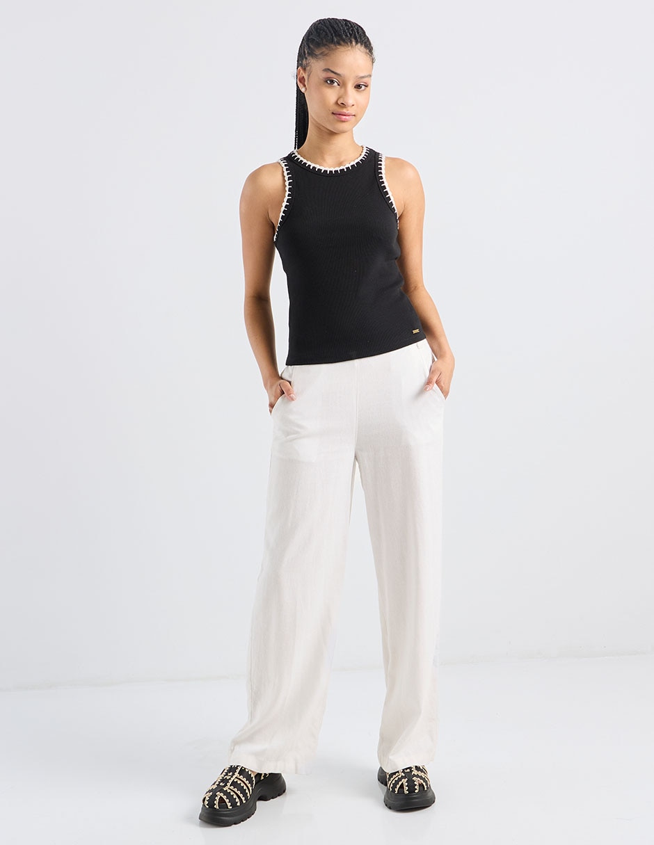 Top cuello redondo tirante ancho 4