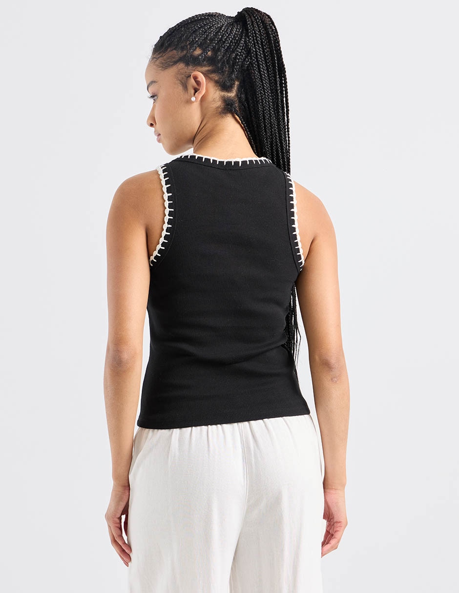 Top cuello redondo tirante ancho 6