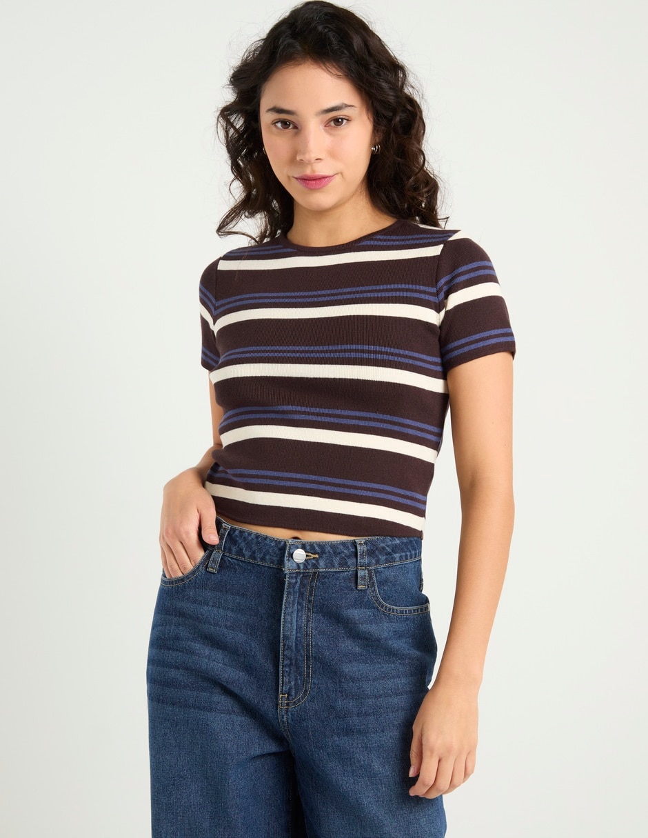Playera manga corta cuello redondo para mujer Playera manga corta cuello redondo para mujer