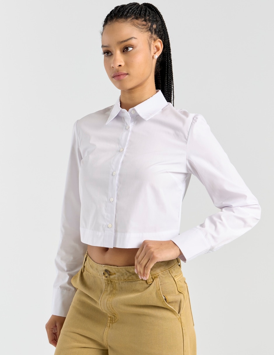 Blusa camisera manga larga para mujer 6